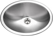 Stainless Steel Drop-in Oval Bathroom Sink, 17.75 x 15.5 Inch, Single Bowl