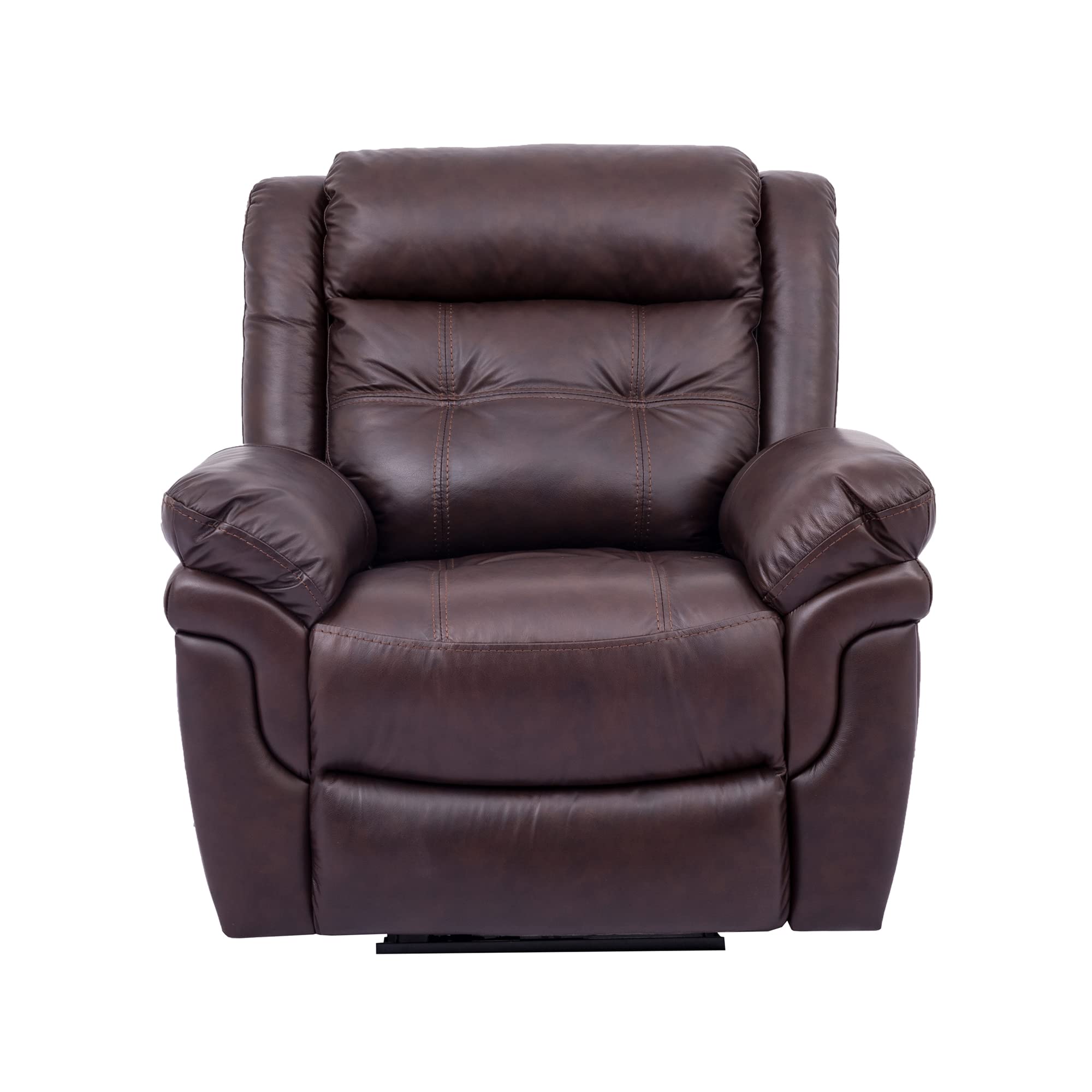 Marcel Modern Manual Recliner Chair, Dark Brown Leather,living room