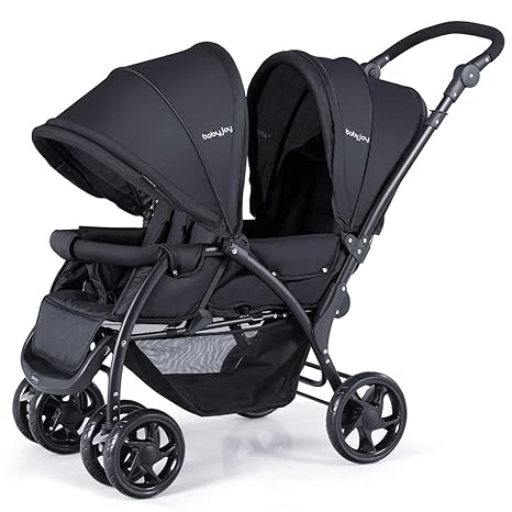 Double Stroller - Foldable Lightweight Twin Stroller with Tandem Seating
