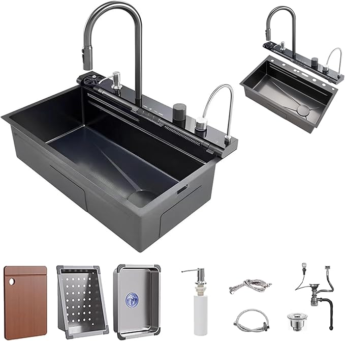 Single Bowl Modern Smart Sinks 30x17x9” Stainless Steel Kitchen Sink