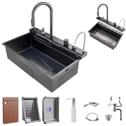 Single Bowl Modern Smart Sinks 30x17x9” Stainless Steel Kitchen Sink