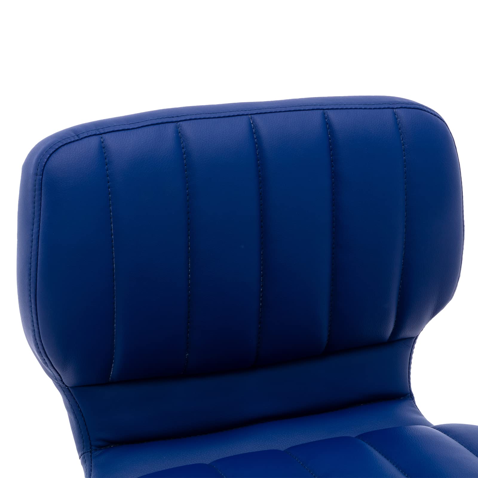 Brage Living Adjustable Bar Stools Set of 2, Modern PU Leather Swivel Barstools with Back, Armless Airlift Counter Height Bar Chairs for Kitchen Dining Pub Cafe (Blue)