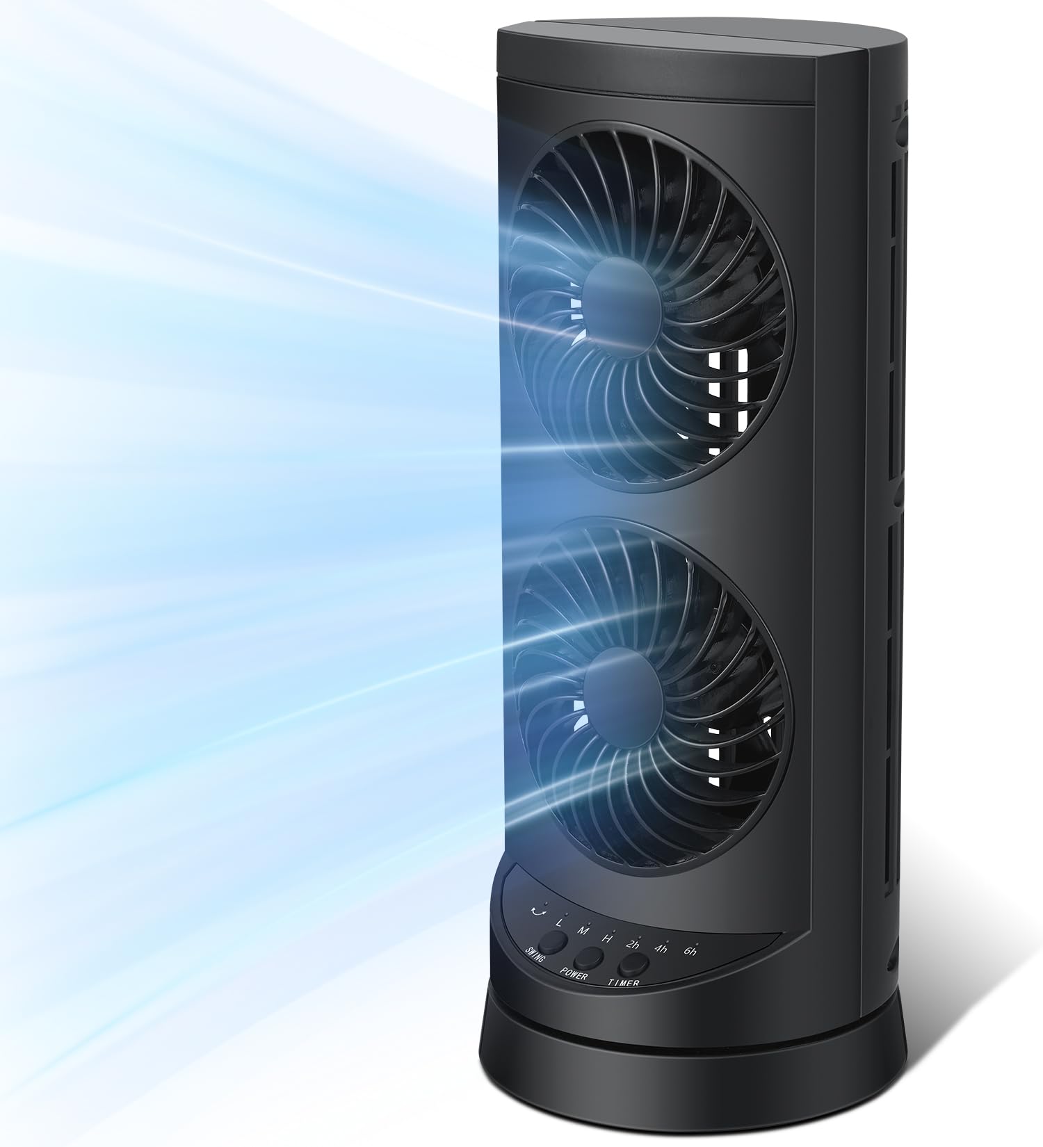 Tower Cooling Fans that Blow Cold Air, Standing Small Desk Fan with 3 Speeds & Timer