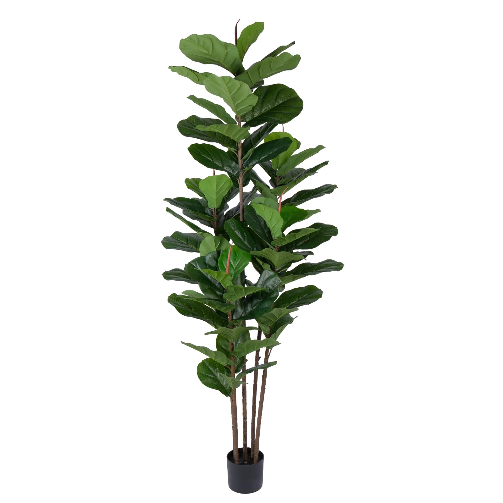 Faux Fiddle Leaf Fig Tree 6 FT - Artificial Ficus Tree with Tall Artificial Plants 69 Fiddle Leaves