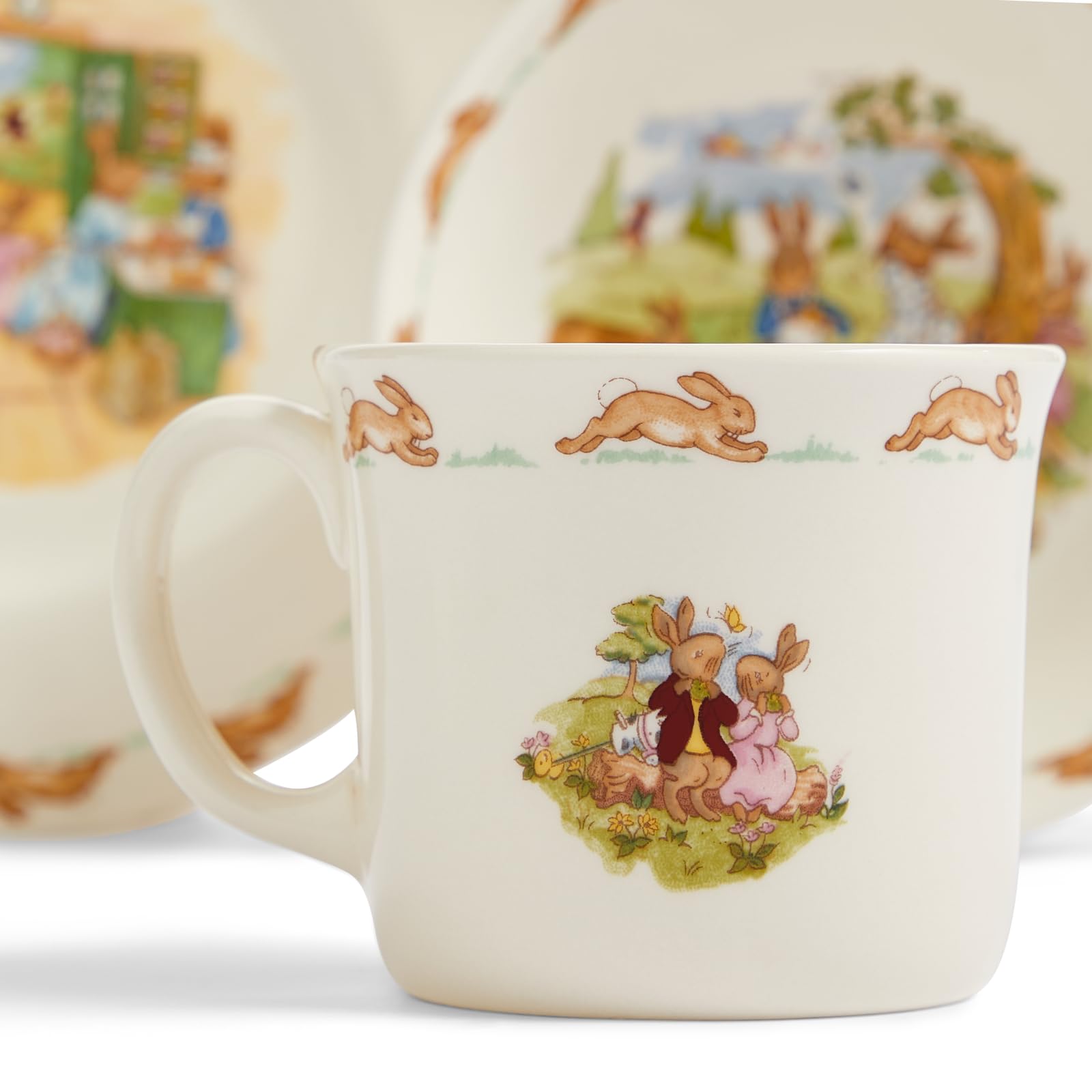 Bunnykins 3-Piece Childrens Set (Bowl, Plate & One Handled Mug)