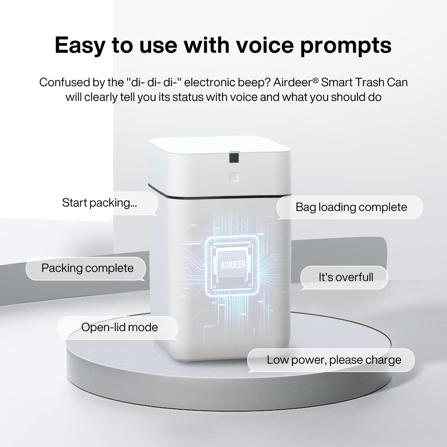 Airdeer Automatic Trash Can, 4 Gallon Self Sealing and Self-Changing Smart Trash Can, Motion Sensor, Touchless Garbage can with lid for Kitchen Bathroom Bedroom, 6 Refill Rings(A1, Black Line)