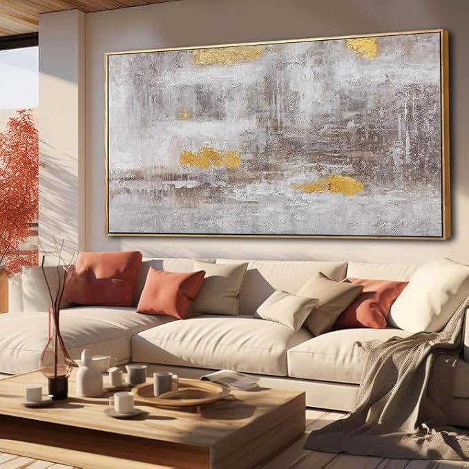 Large Wall Art Gold Abstract Tree Of Life Framed Modern Artwork Canvas Painting