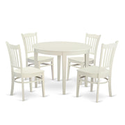 BOGR5-WHI-W 5 Piece Dining Room Furniture Set Includes a Round Kitchen