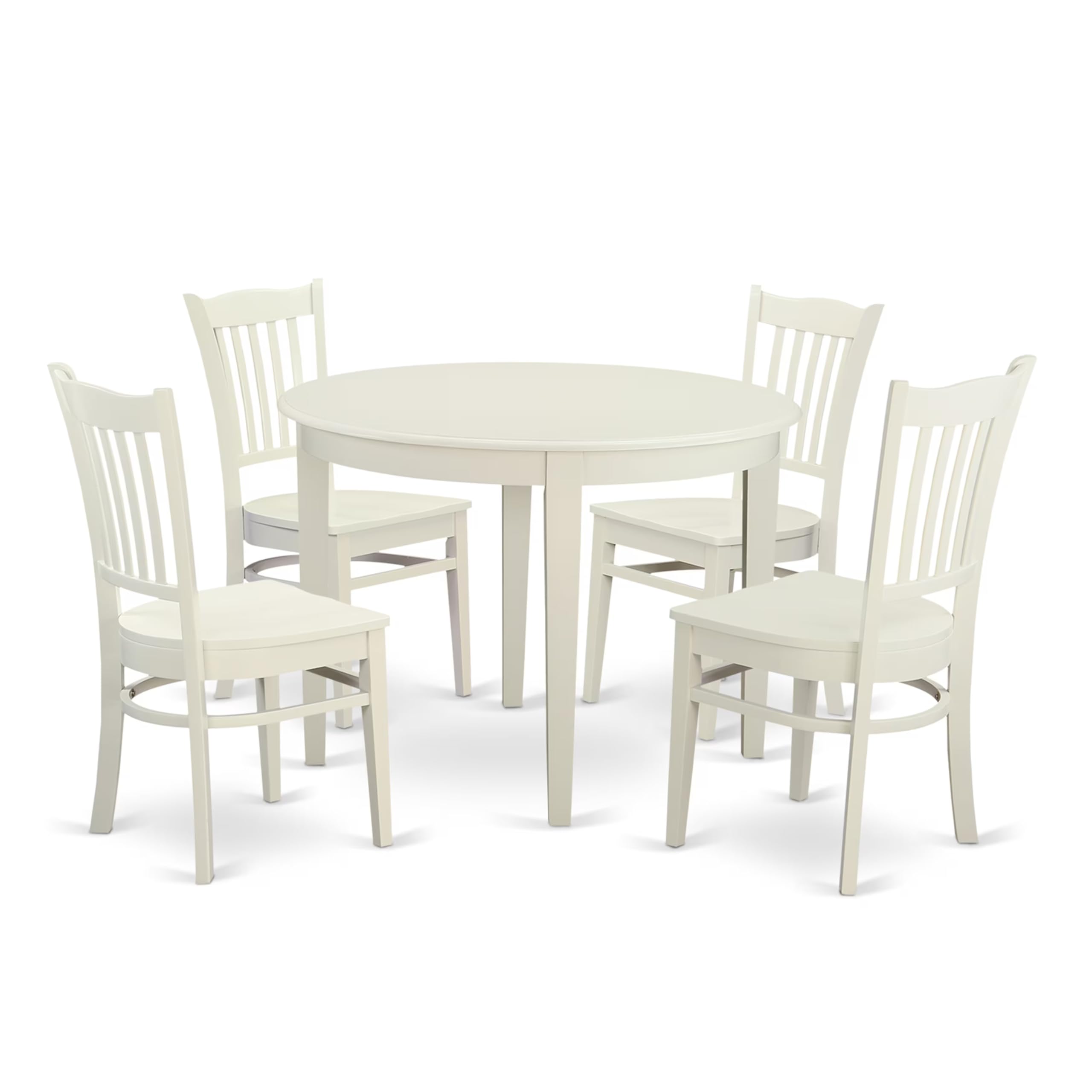 BOGR5-WHI-W 5 Piece Dining Room Furniture Set Includes a Round Kitchen