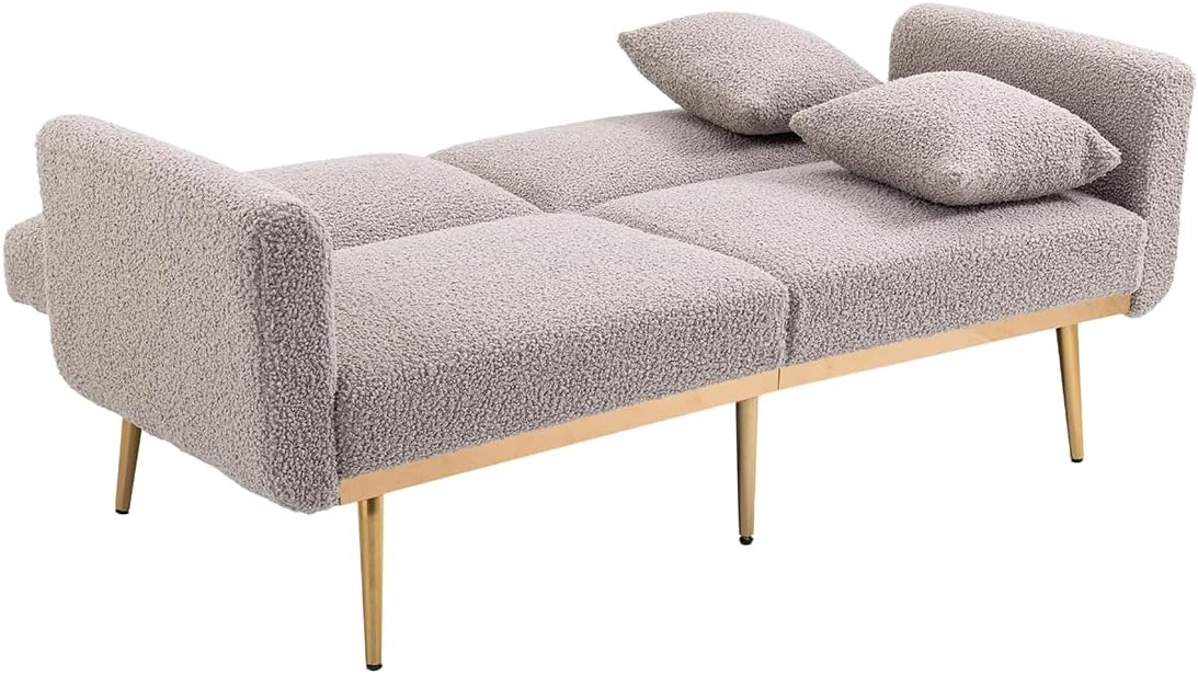65" Teddy Sofa Couch,Convertible Futon Sofa Bed