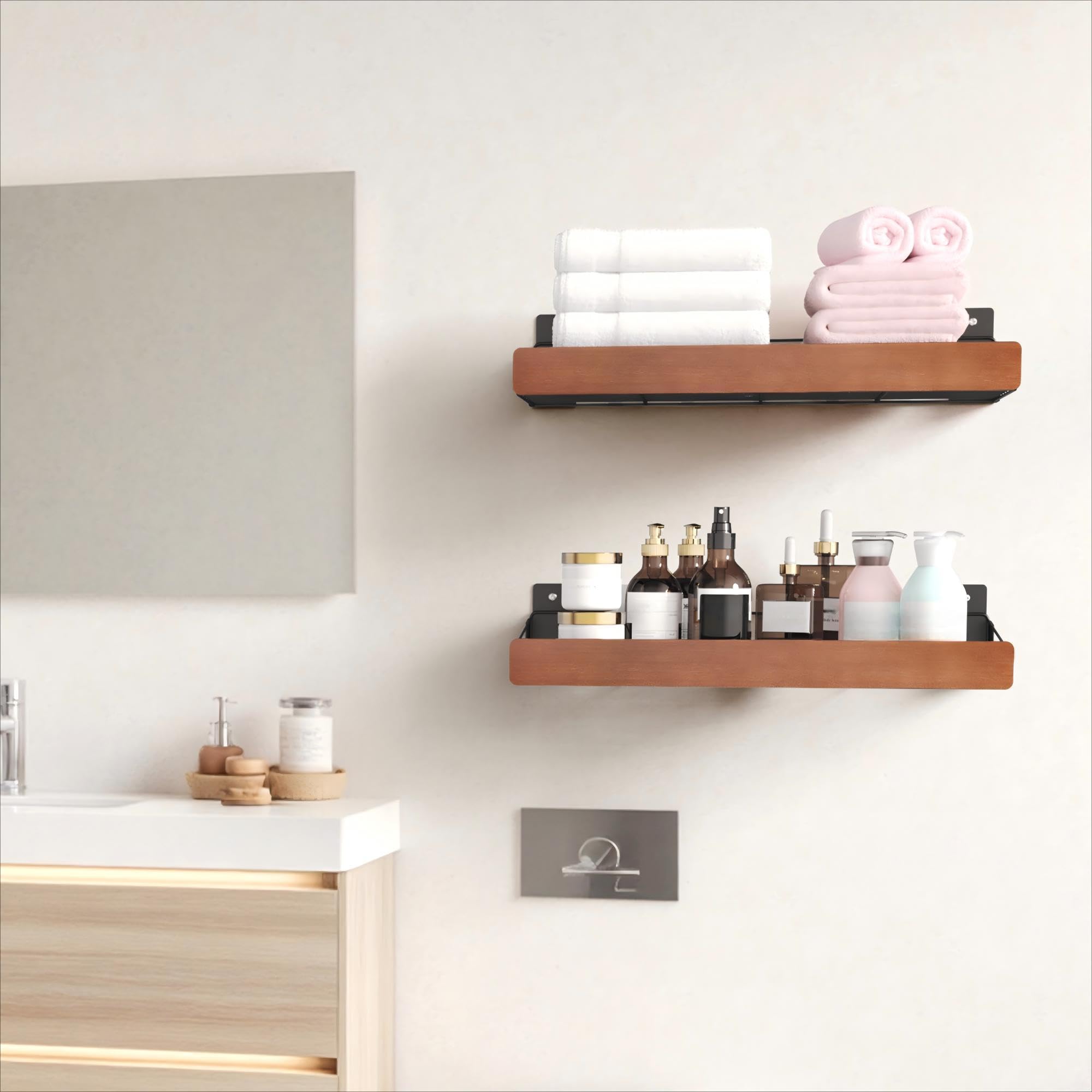 2-Pack Laundry Room Shelves - Wall Mounted Laundry Room Organizaton Over