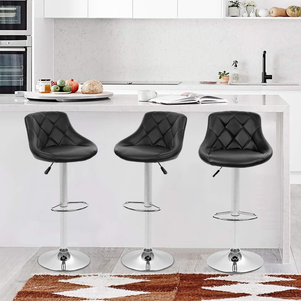 Counter Height Bar Stools Set of 2 Bar Stools Swivel Stool Height Adjustable Bar Chairs