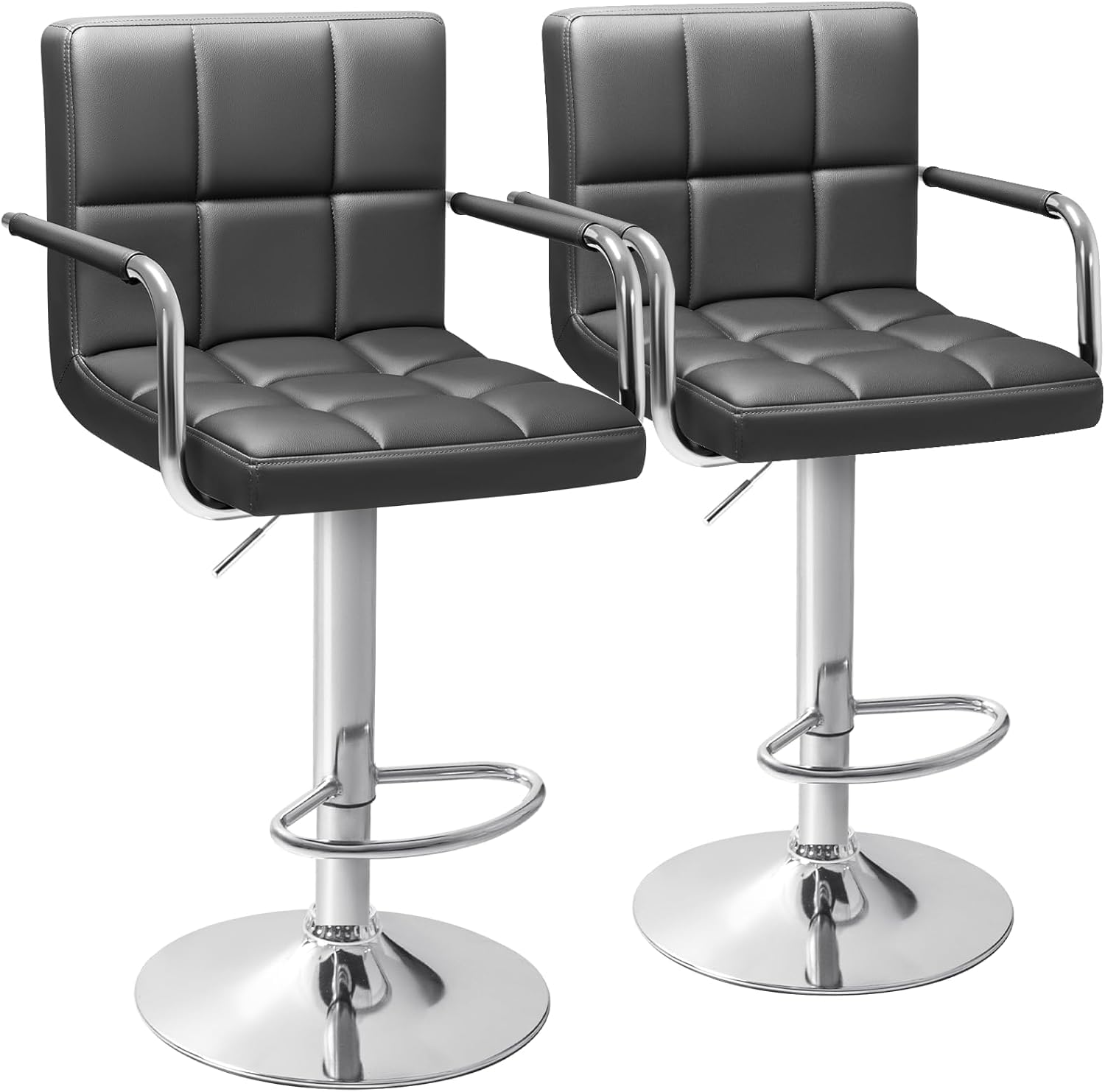 Bar Stools Modern PU Leather Adjustable Swivel Barstools