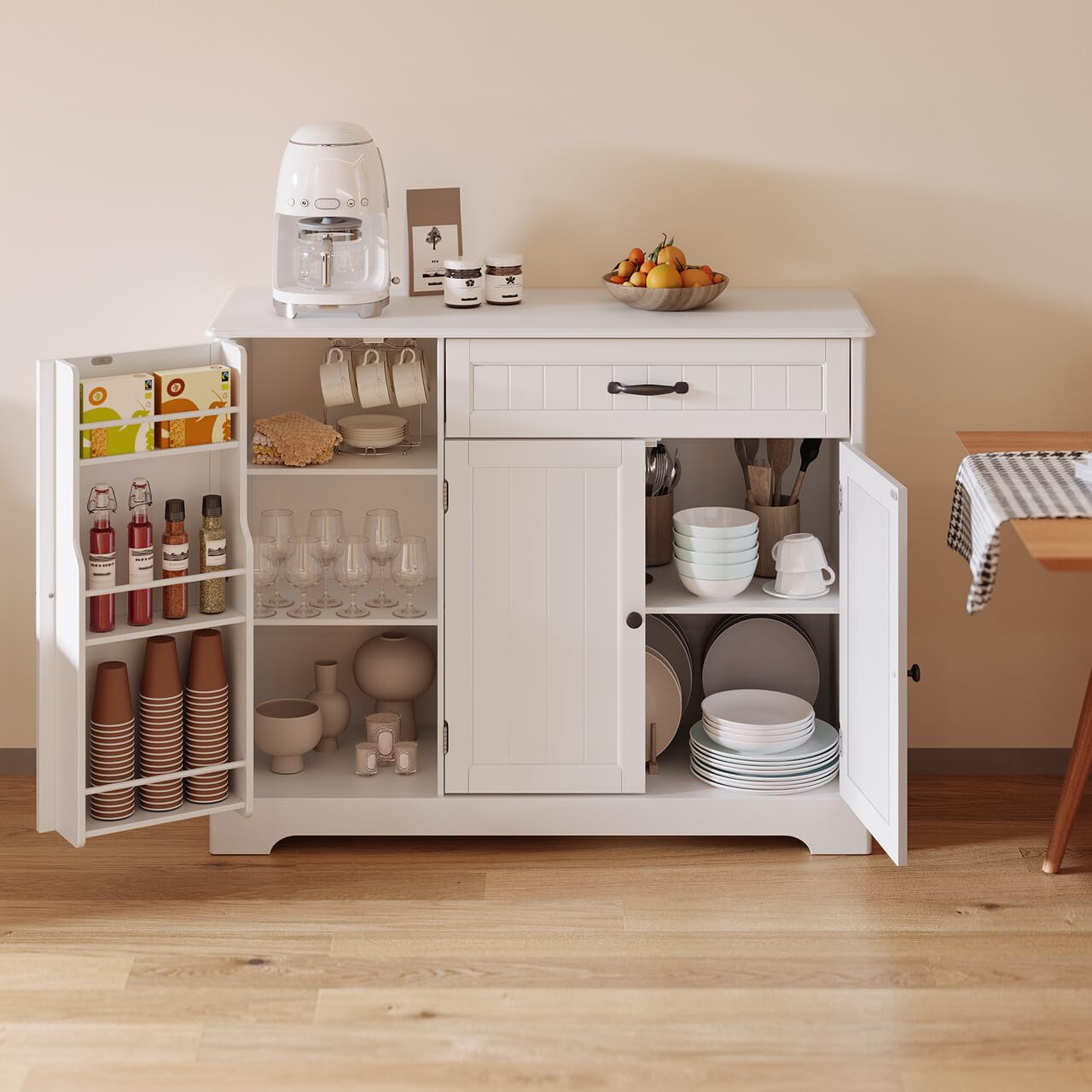 Kitchen Sideboard Buffet Cabinet with Storage Small Coffee Bar Cabinet with Drawer