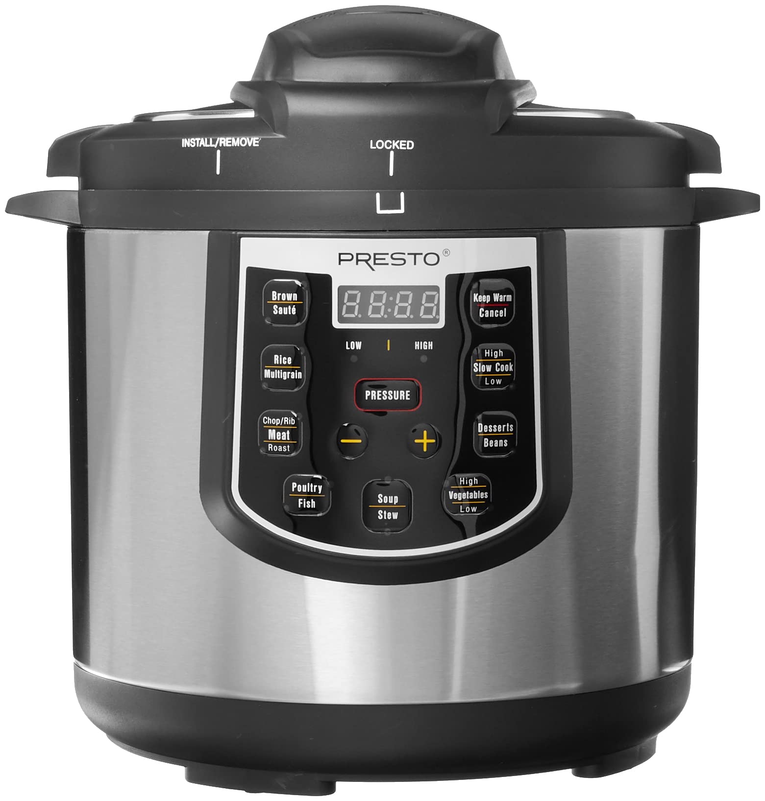 02141 6-Quart Electric Pressure Cooker, Black, Silver