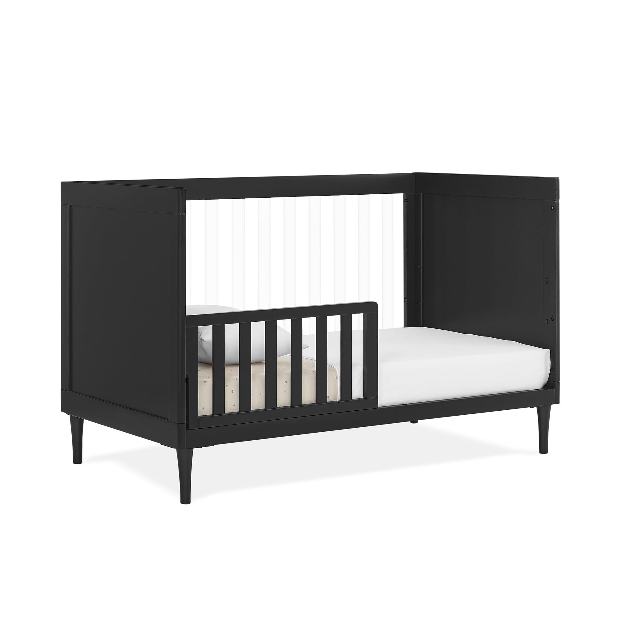 Bowie 4-in-1 Convertible Acrylic Crib - Greenguard Gold Certified, Black Ebony