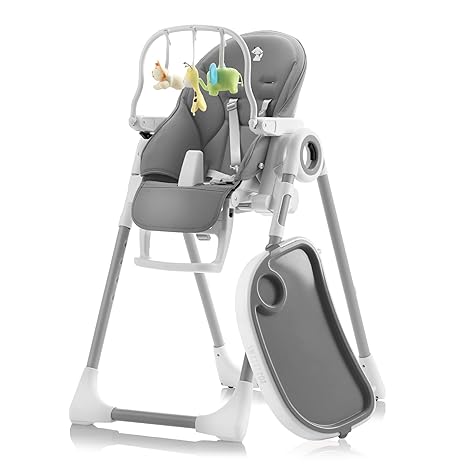 High Chair Adjustable to 7 Different Heights - Grey Baby Chair Silla para Comer