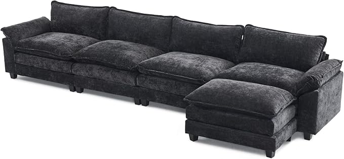 Sectional Sofa Modular Deep Seat Sofa Couch with Ottoman