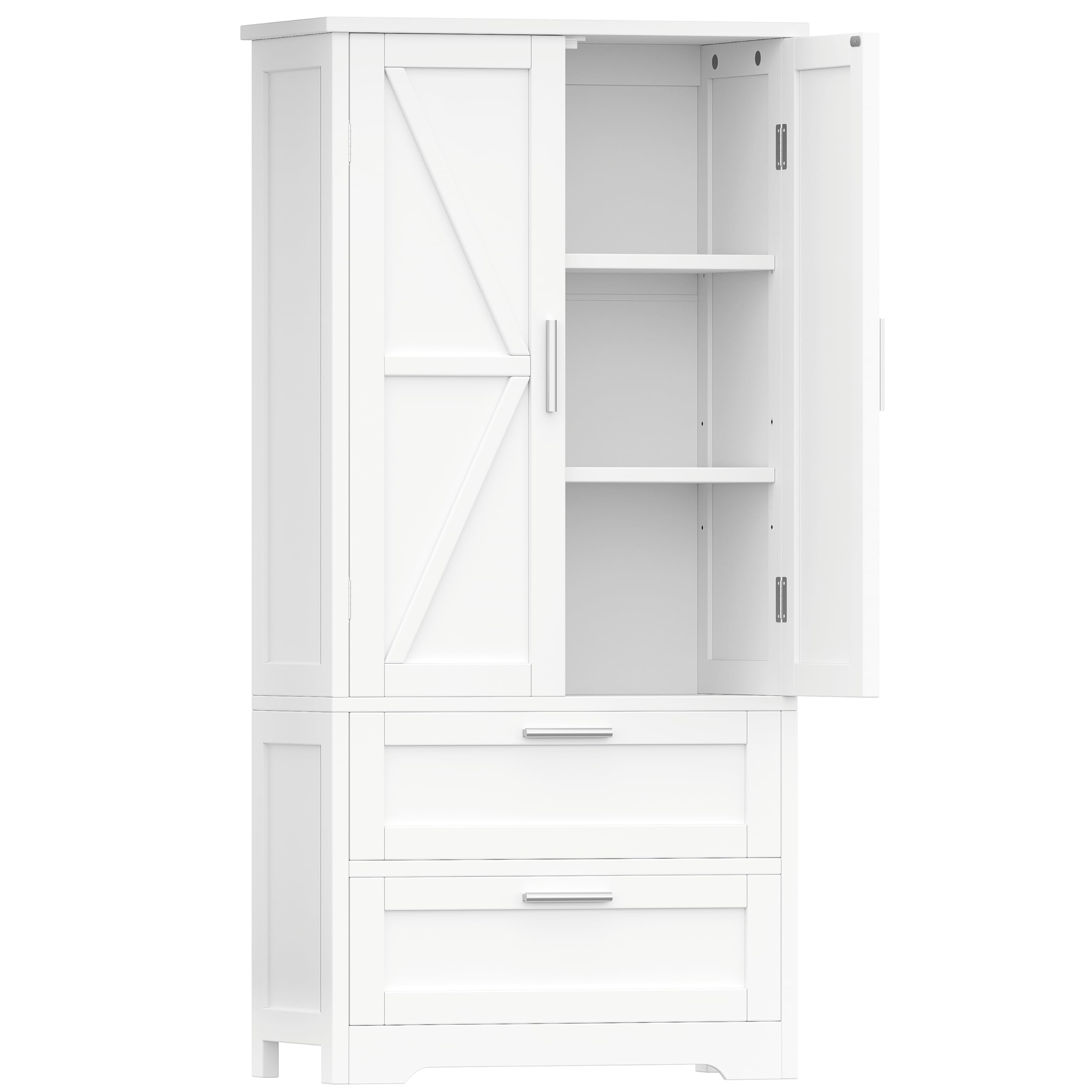 50.4" H Bathroom Storage Cabinet, Modern Floor Cabinet with Adjustable Shelf