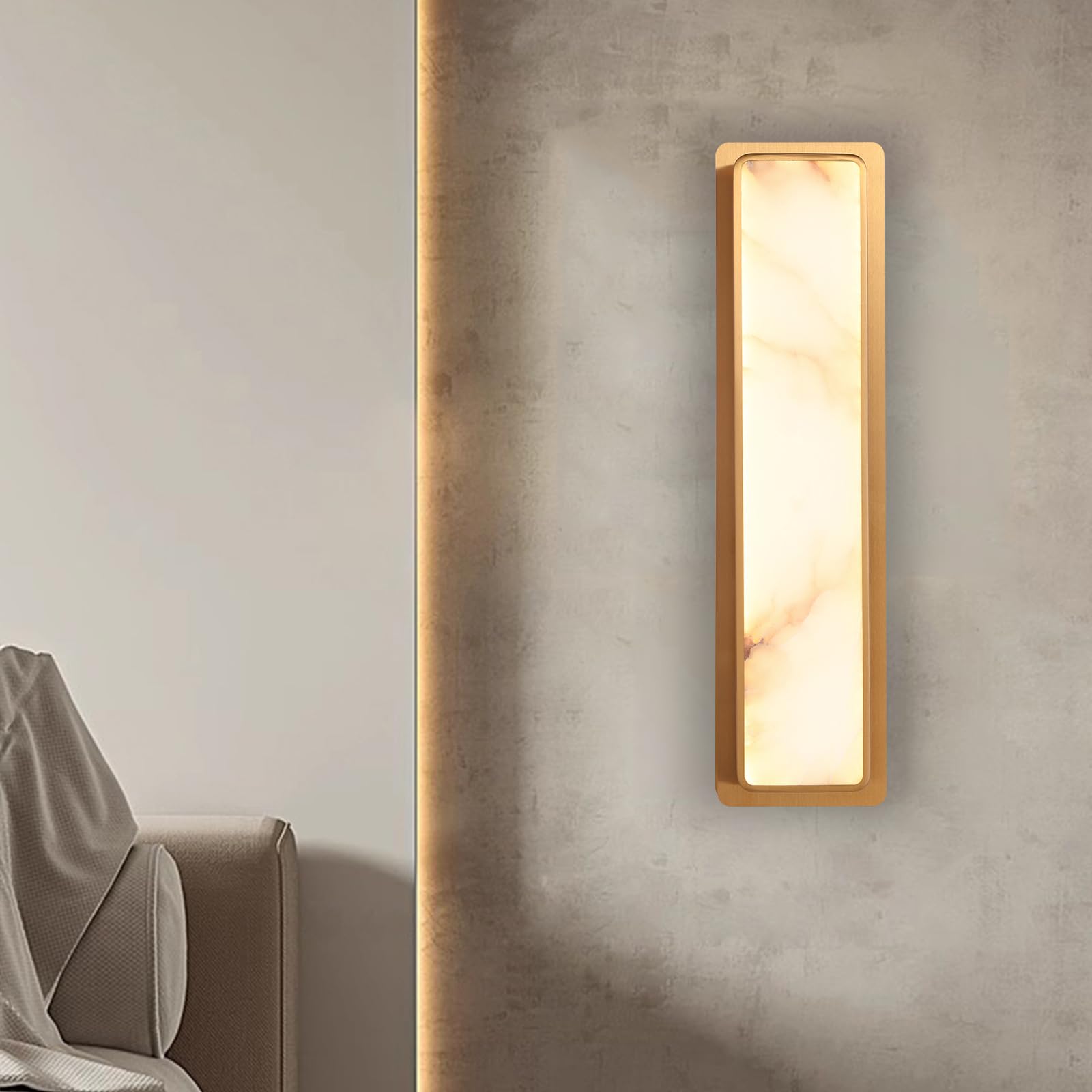 LED Natural Alabaster Gypsum Wall lamp 15W Warm Yellow 2700K Wall Mounted Wall lamp