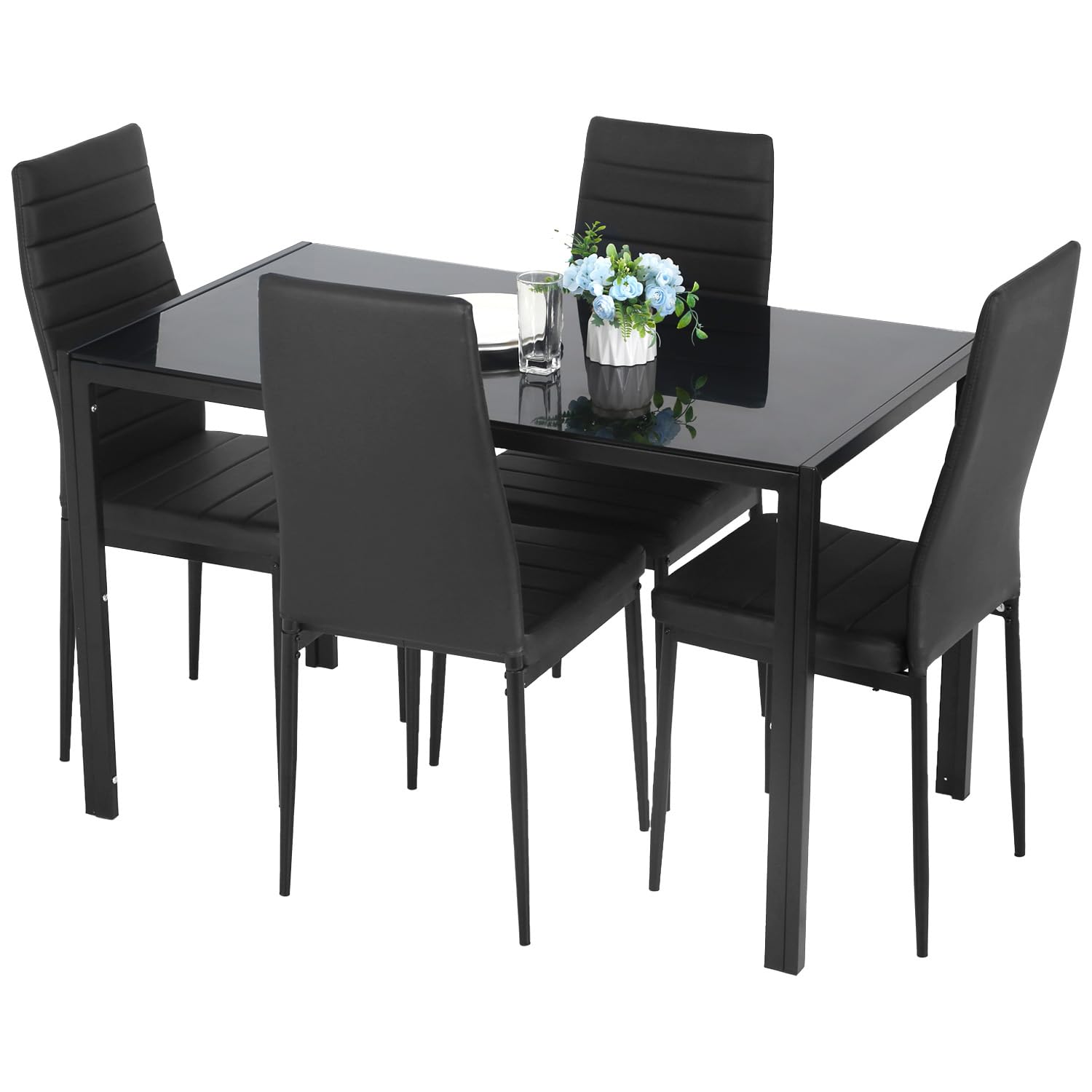 Dining Table Set 5 Piece Glass Dining Table Set Kitchen Table and Chairs