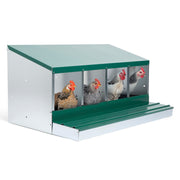 Deluxe Metal 4 Compartment, Forward Rollout & Rollaway, Hen & Chicken Nesting Box
