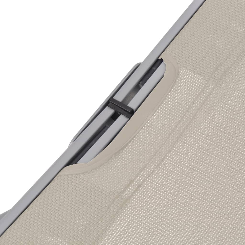 Sun Loungers 2 pcs Cream Textilene