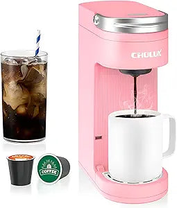 Slim Single Serve Coffee Maker for K Pods, One Cup Coffee Maker Fits 7.3" Travel
