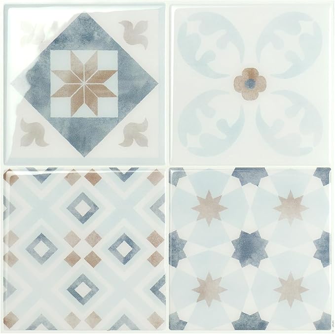 Peel and Stick Backsplash - 5 Sheets of 9" x 9" - 3D Adhesive Peel and Stick