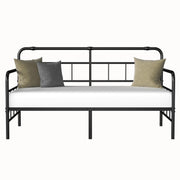Daybed-Metal-Twin-Size-Bed-Frame - with Headboard, Heavy Duty Steel Slats Support