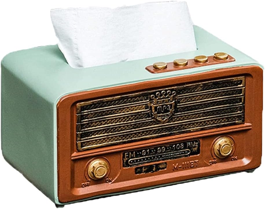 Convenient Desktop Tissue Box Cover Resin Tissue Box Holder Rectangular Decorative