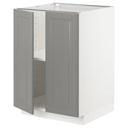 base cabinet with shelves/2 doors, 60x60 cm, white/Bodbyn grey