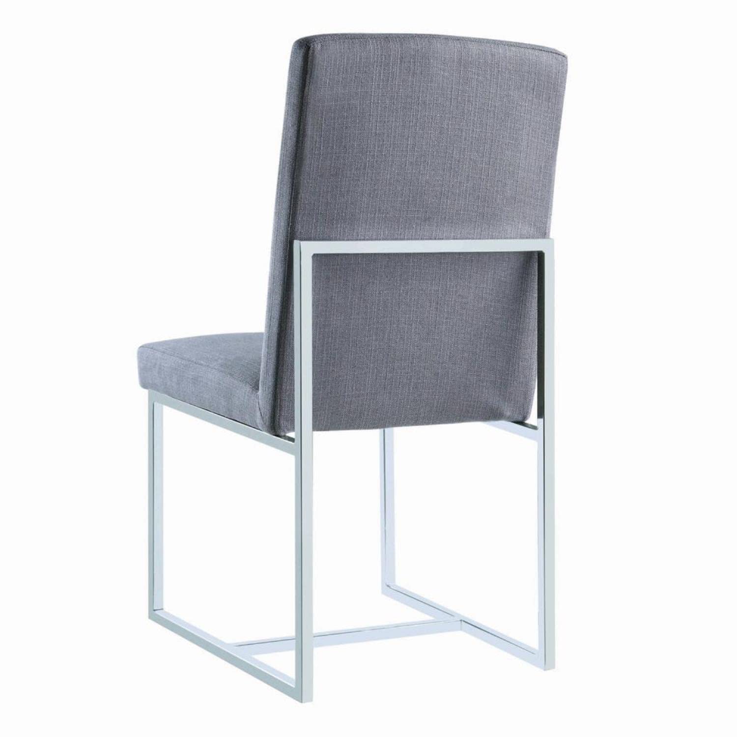Chairs Grey and Polished Chrome (Set of 2) 107143
