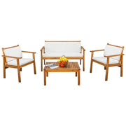 Patio Furniture 4 Piece Acacia Wood Outdoor Patio Furniture Sets