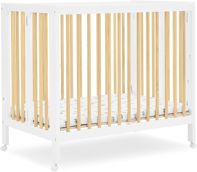 Mia Portable Folding Mini Crib with 1.5-Inch Mattress - Greenguard Gold Certified