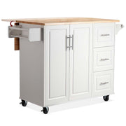 54" Rolling Kitchen Island Cart with Storage, Large Kitchen Cart Cabinet
