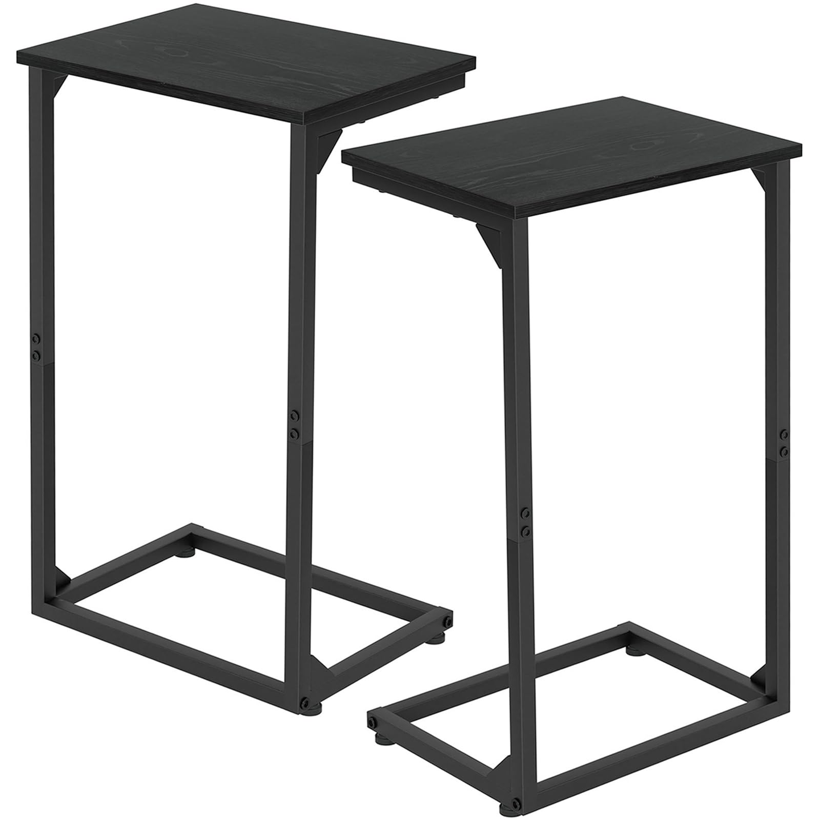 C Shaped End Table Set of 2, Couch Tables That Slide Under, living room
