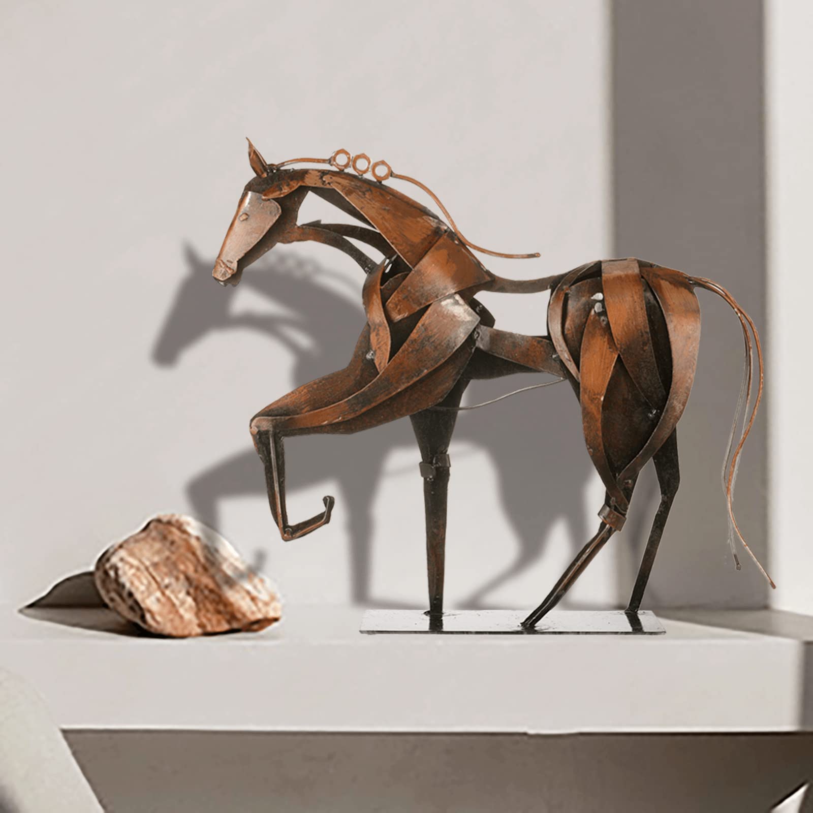 Metal Horse Statue Decor, Handmade Strong Modern Horse Sculpture Handicraft