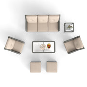 7 Pieces Wicker Patio Furniture Set, Outdoor Swivel Rocking Chair