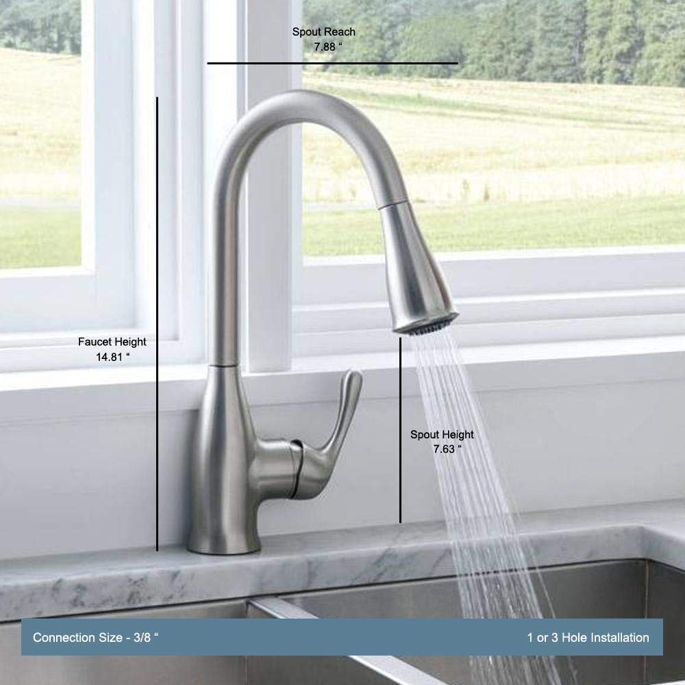 Kaden Spot Resist Stainless One-Handle Transitional Kitchen Pulldown Faucet