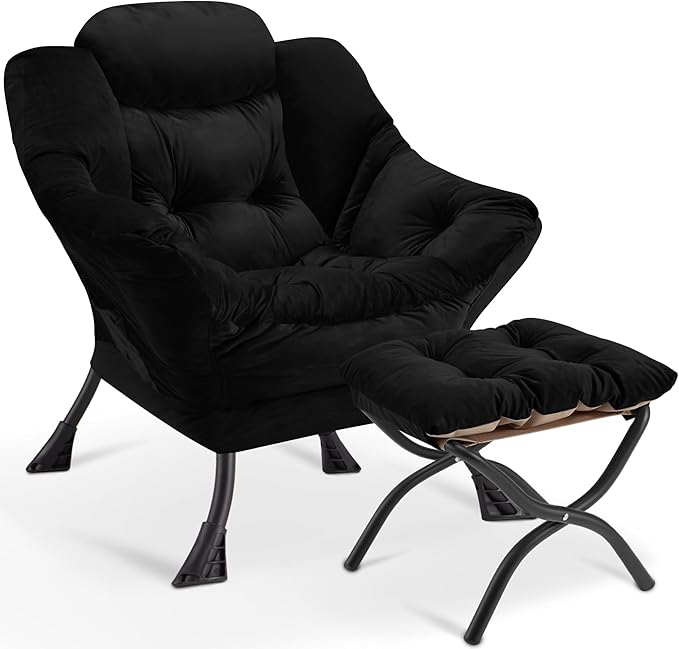 Accent Lazy Chair with Ottoman,Leisure Sofa Armchair with Footrest