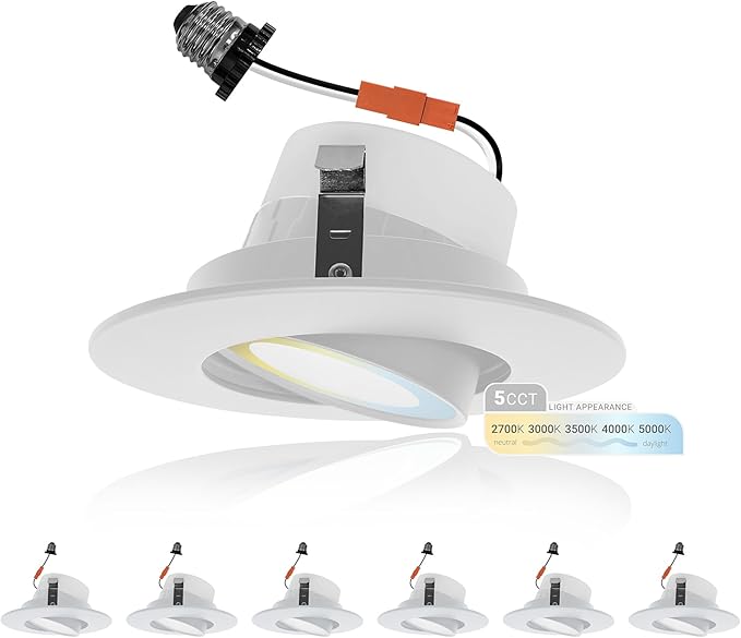 Black 4 Inch Gimbal Retrofit LED Recessed Lighting