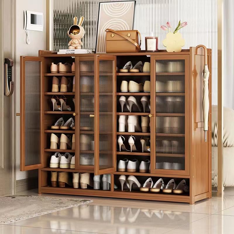 Shoe Cabinet with Doors, 8-Tiers Shoe Storage Cabinet for Entryway