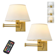 Operated Wall Sconces Set of Two with Remote Control, Rechargeable Cordless