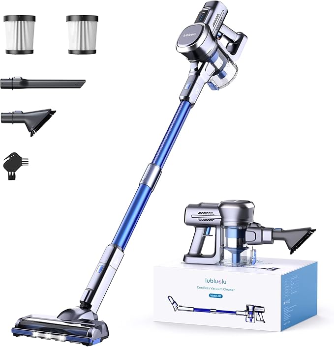 Cordless Stick Vacuum Cleaner, Lightweight 235W Brushless Motor, Rechargeable Battery