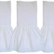 16 inch Drop Washed 100 Pure White Natural Linen Bedskirt Queen size Easy Fit Detachable
