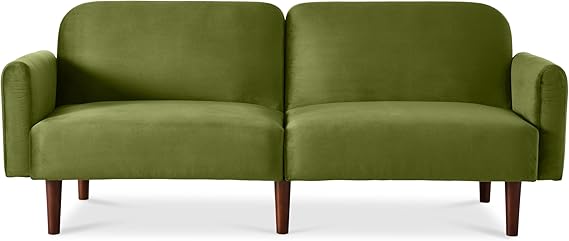 77" Mid Century Modern Velvet Loveseat Sofa, Couch, Convertible Sofa