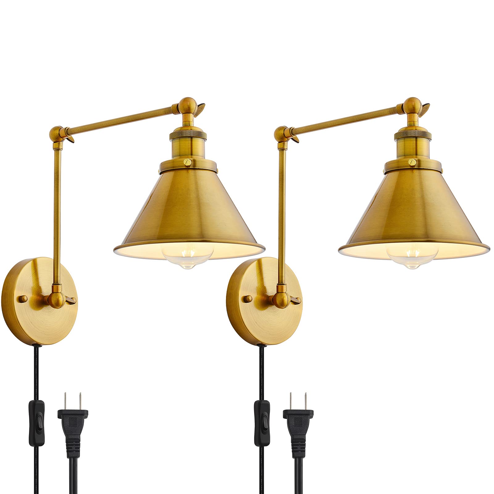 Sconces Set of 2,Gold Sconces Wall Lighting Set of Two Wall Sconce,Brass