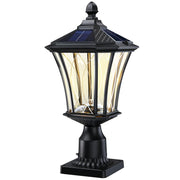 19.6" Solar Post Lights, Dusk to Dawn Outdoor Post Lights Solar Lamp Post Light