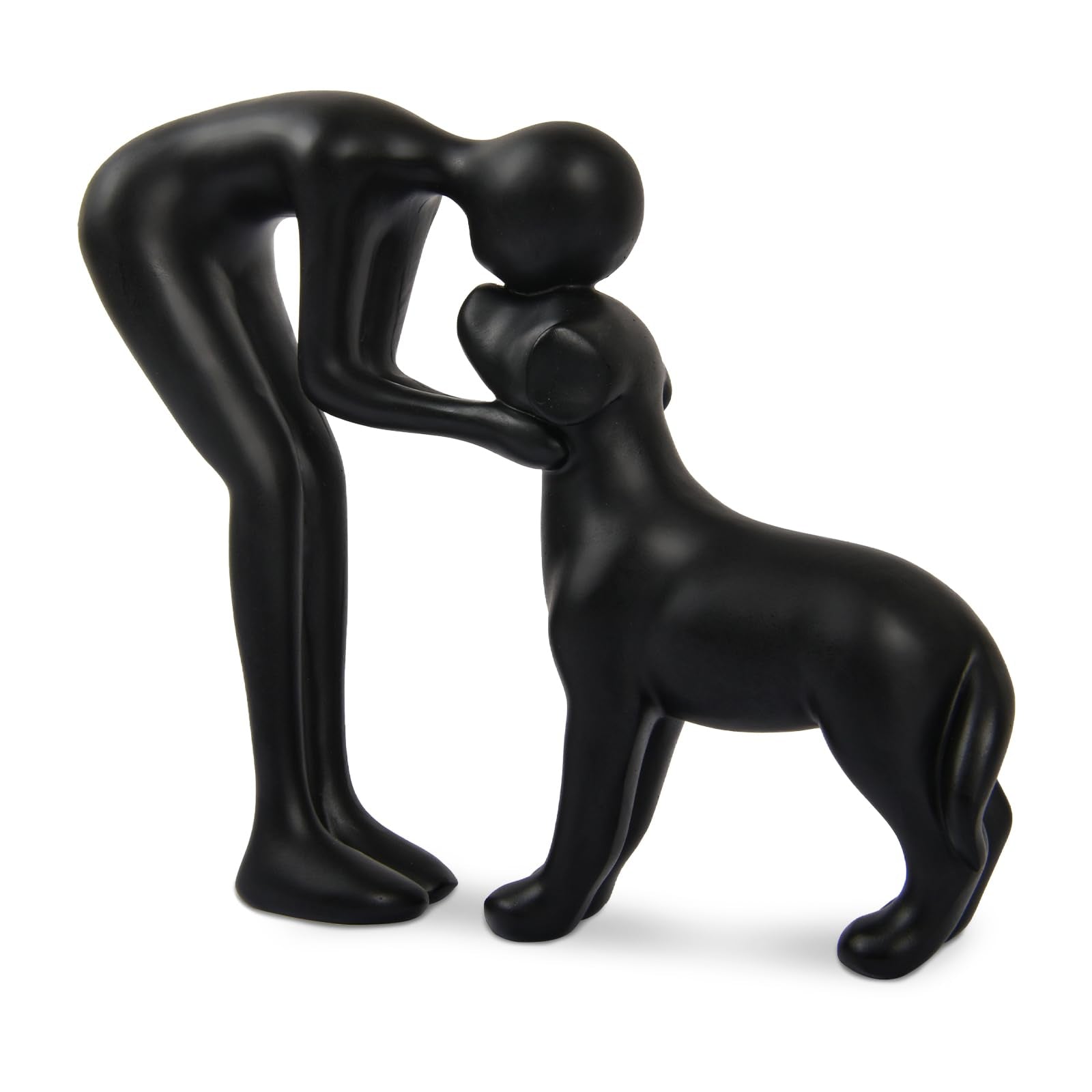 Dog Sculpture Home Decor Cute Man and Dog Statue Decoration for Office、Living Room